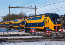 Winters Zwolle Zuid decor voor tv-programma Rail Away